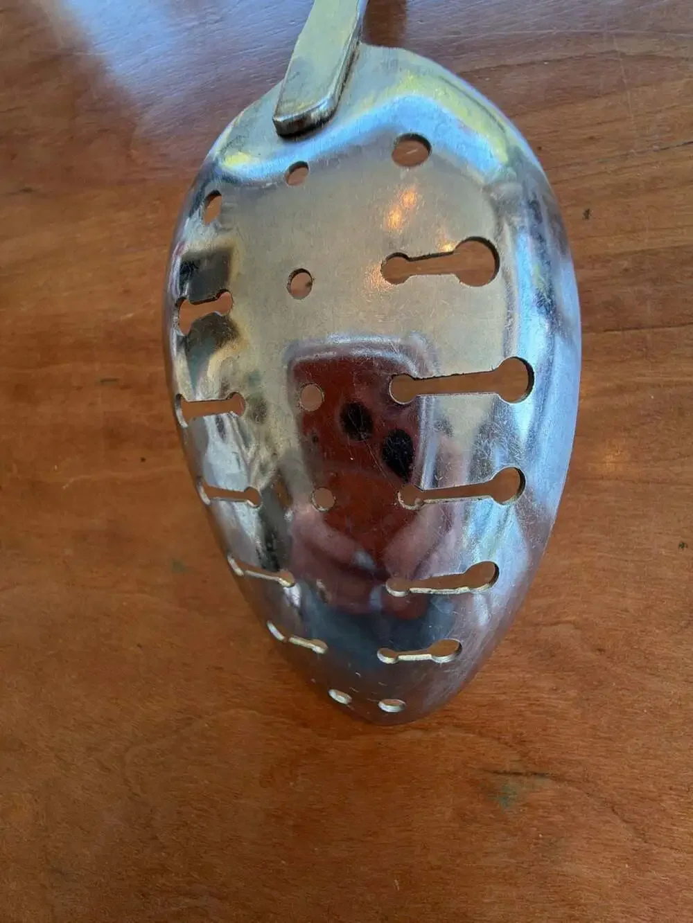 Vintage Ekco‎ Chromium Plated Slotted Serving Spoon